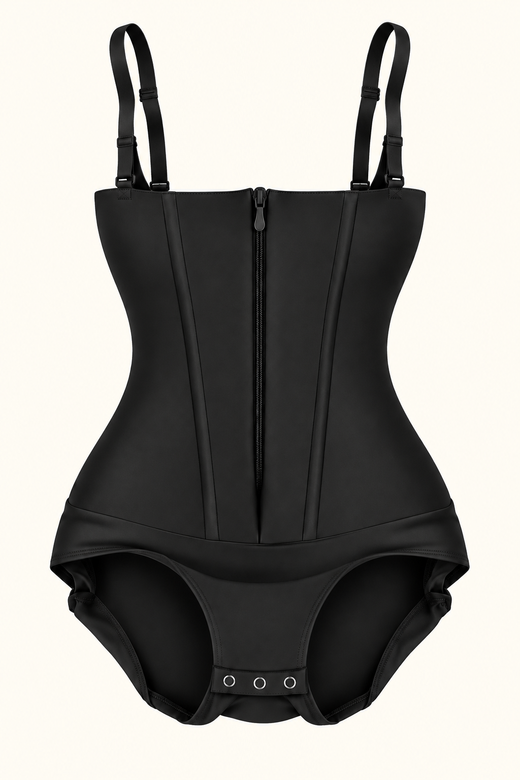 Sculpt Hourglass Compression Bodysuit black front view