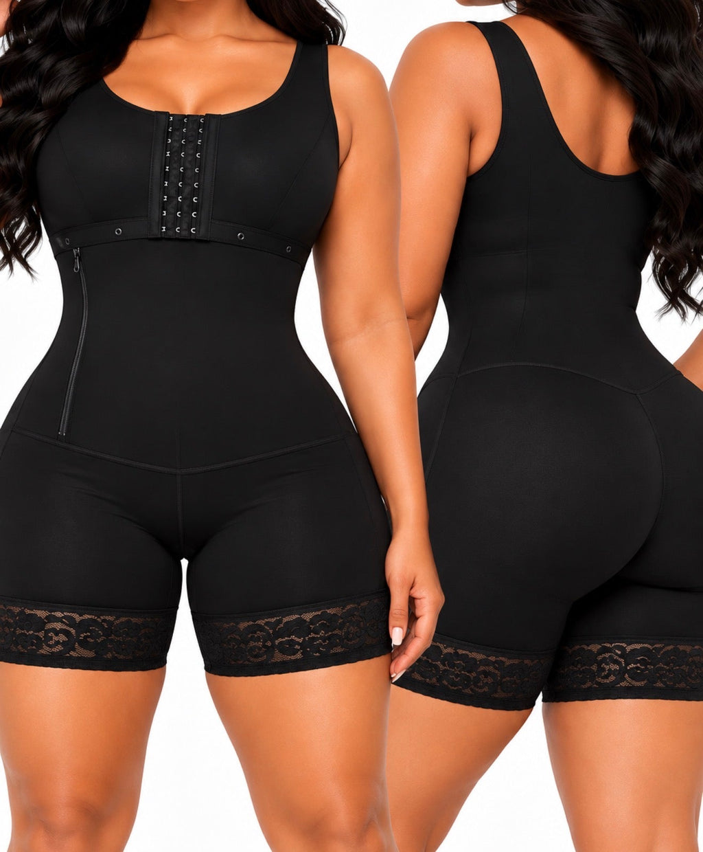 Black shapewear front and back
