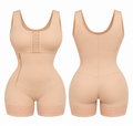 Nude mummy recovery shapewear front and back views